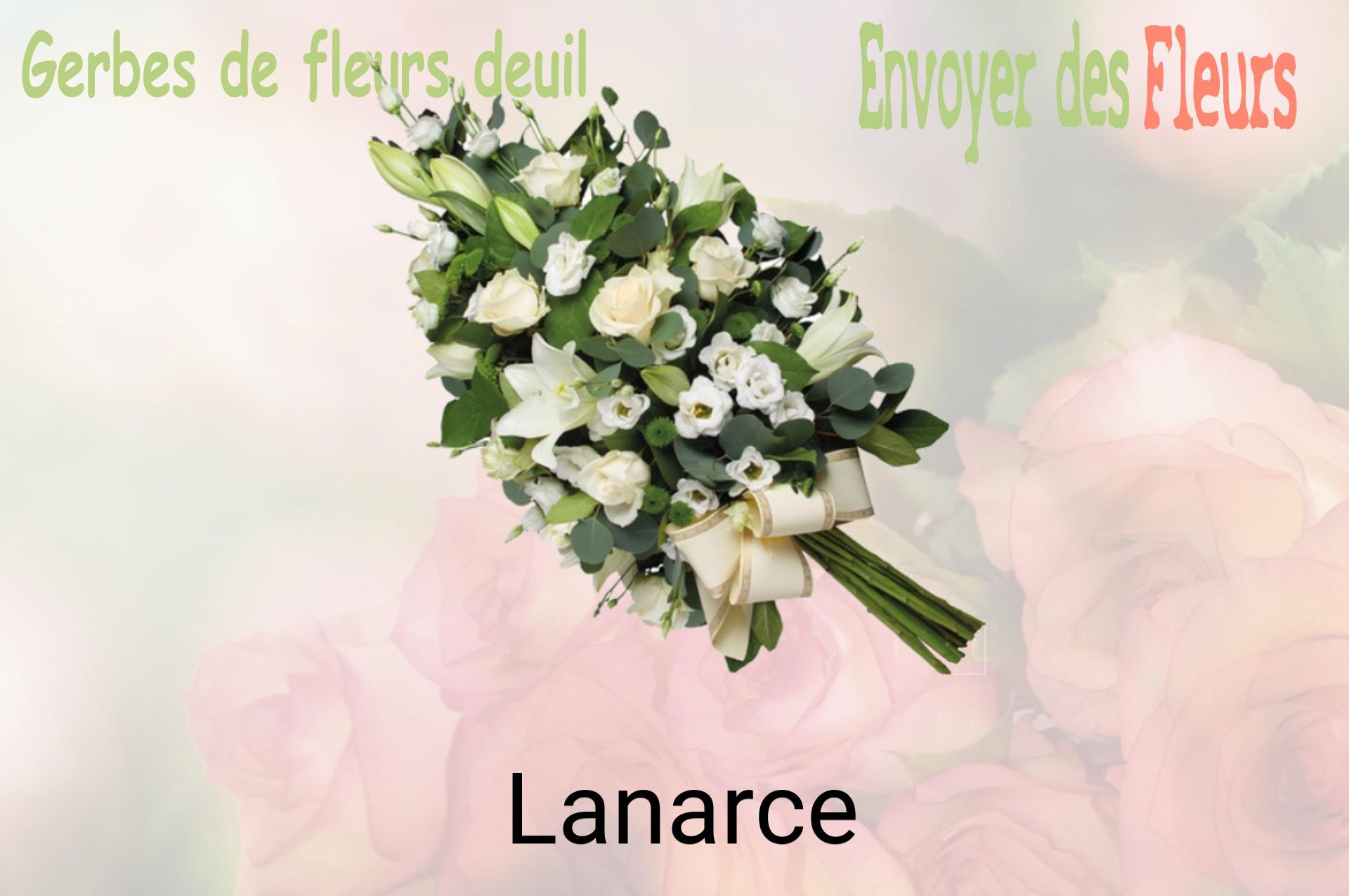 Gerbe de fleurs de deuil livrée à Lanarce